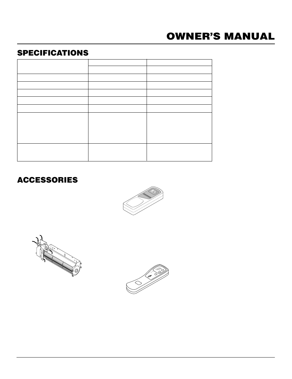 Owner’s manual, Specifications, Accessories | Desa MSRBVN User Manual | Page 27 / 32