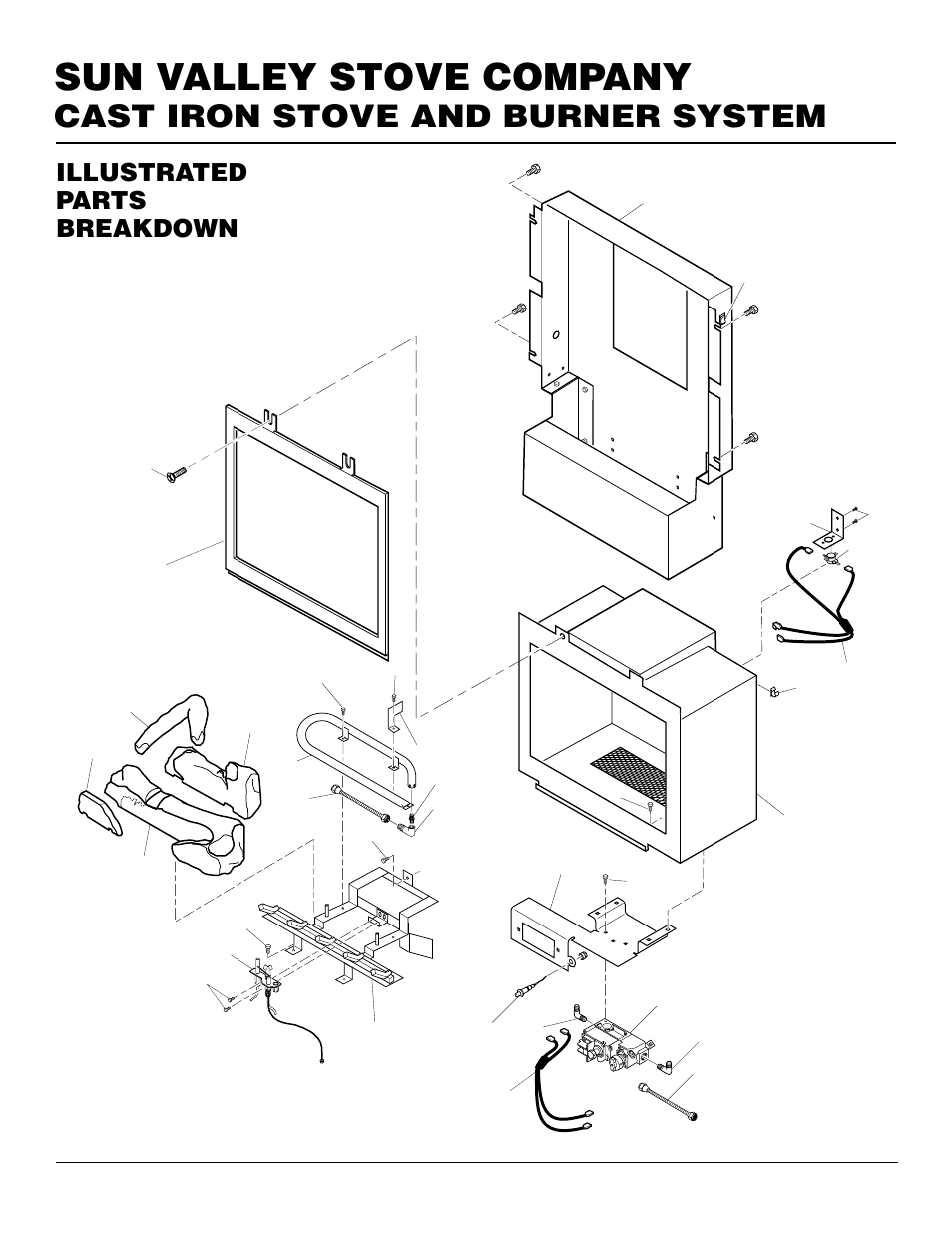 Sun valley stove company, Cast iron stove and burner system, Illustrated parts breakdown | Msrbvn msrbvp | Desa MSRBVN User Manual | Page 28 / 32