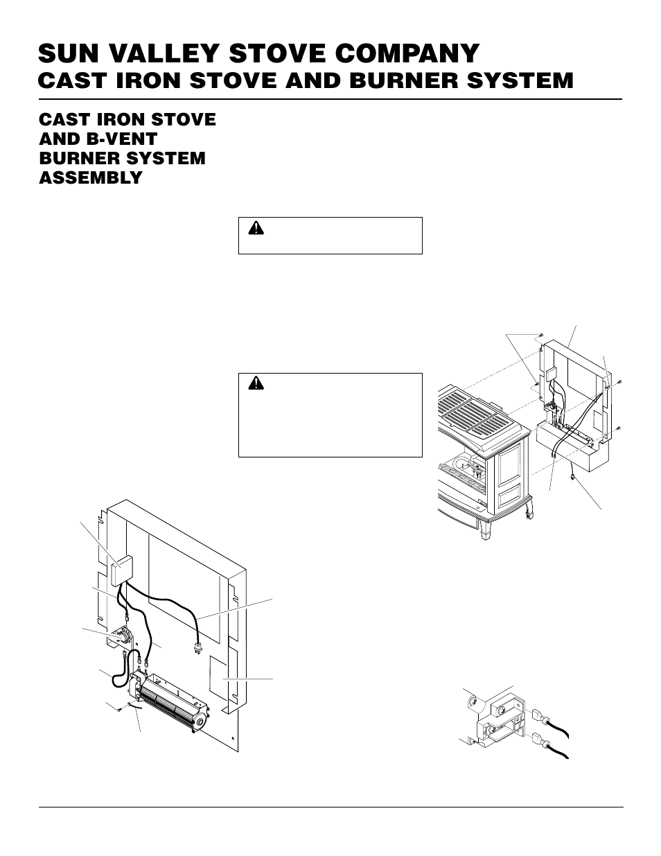 Sun valley stove company, Cast iron stove and burner system, Cast iron stove and b-vent burner system assembly | Continued | Desa MSRBVN User Manual | Page 8 / 32