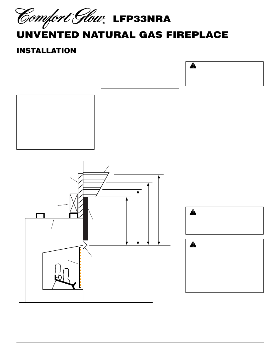 Unvented natural gas fireplace lfp33nra, Installation, Continued | Desa LFP33NRA User Manual | Page 10 / 30