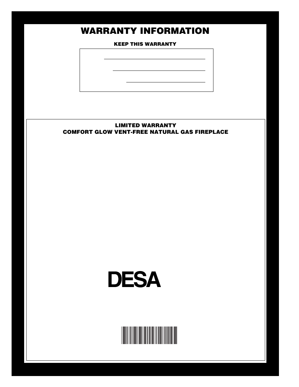 Warranty information, International | Desa LFP33NRA User Manual | Page 30 / 30
