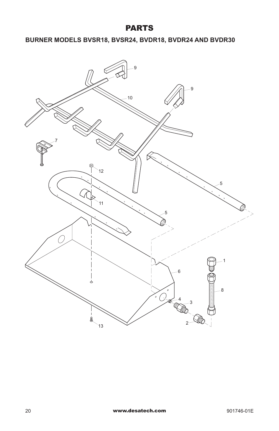 Parts | Desa BVDR18 User Manual | Page 20 / 28