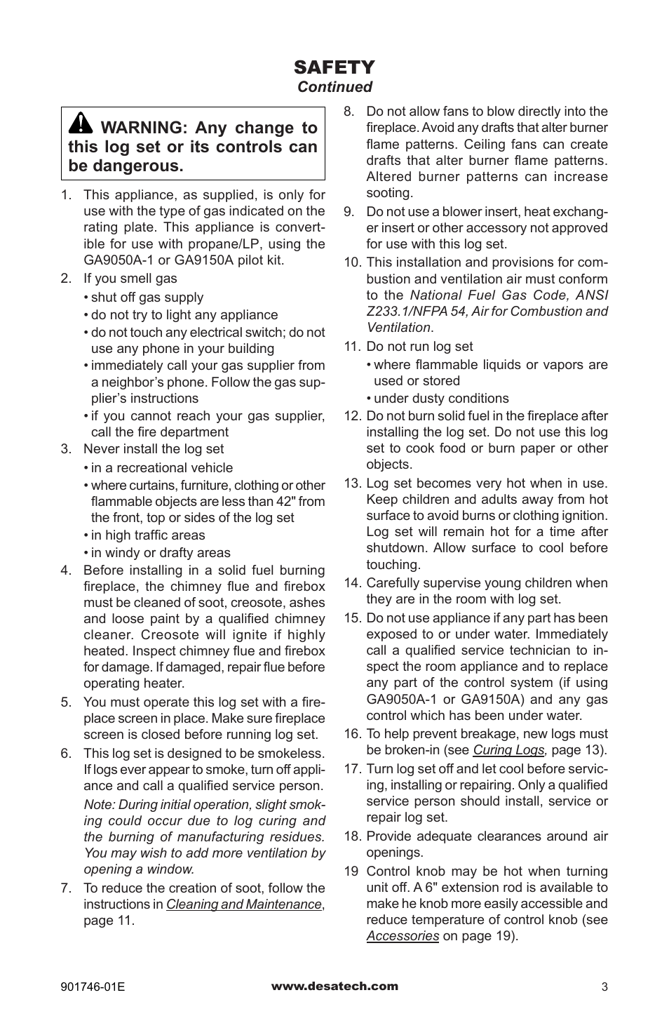 Safety | Desa BVDR18 User Manual | Page 3 / 28