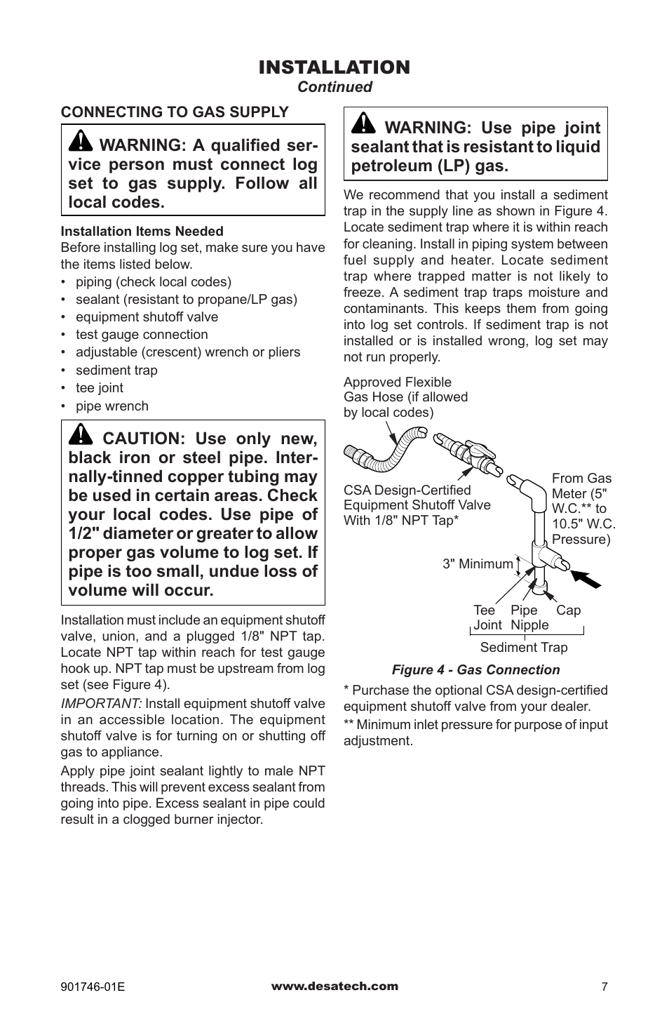 Installation | Desa BVDR18 User Manual | Page 7 / 28