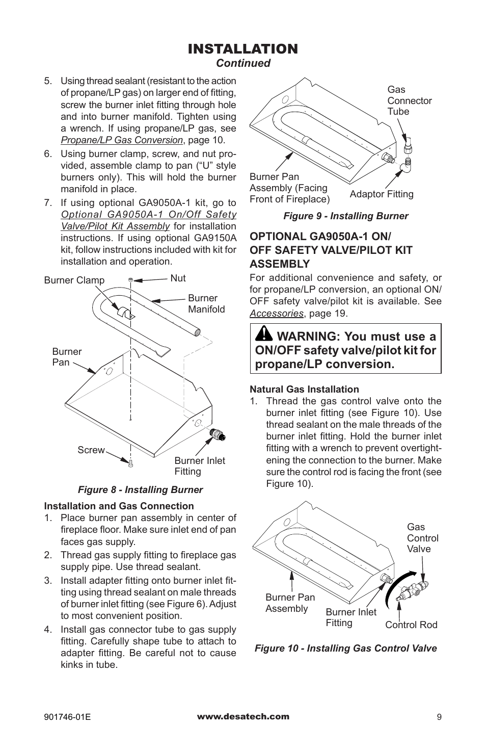 Installation | Desa BVDR18 User Manual | Page 9 / 28