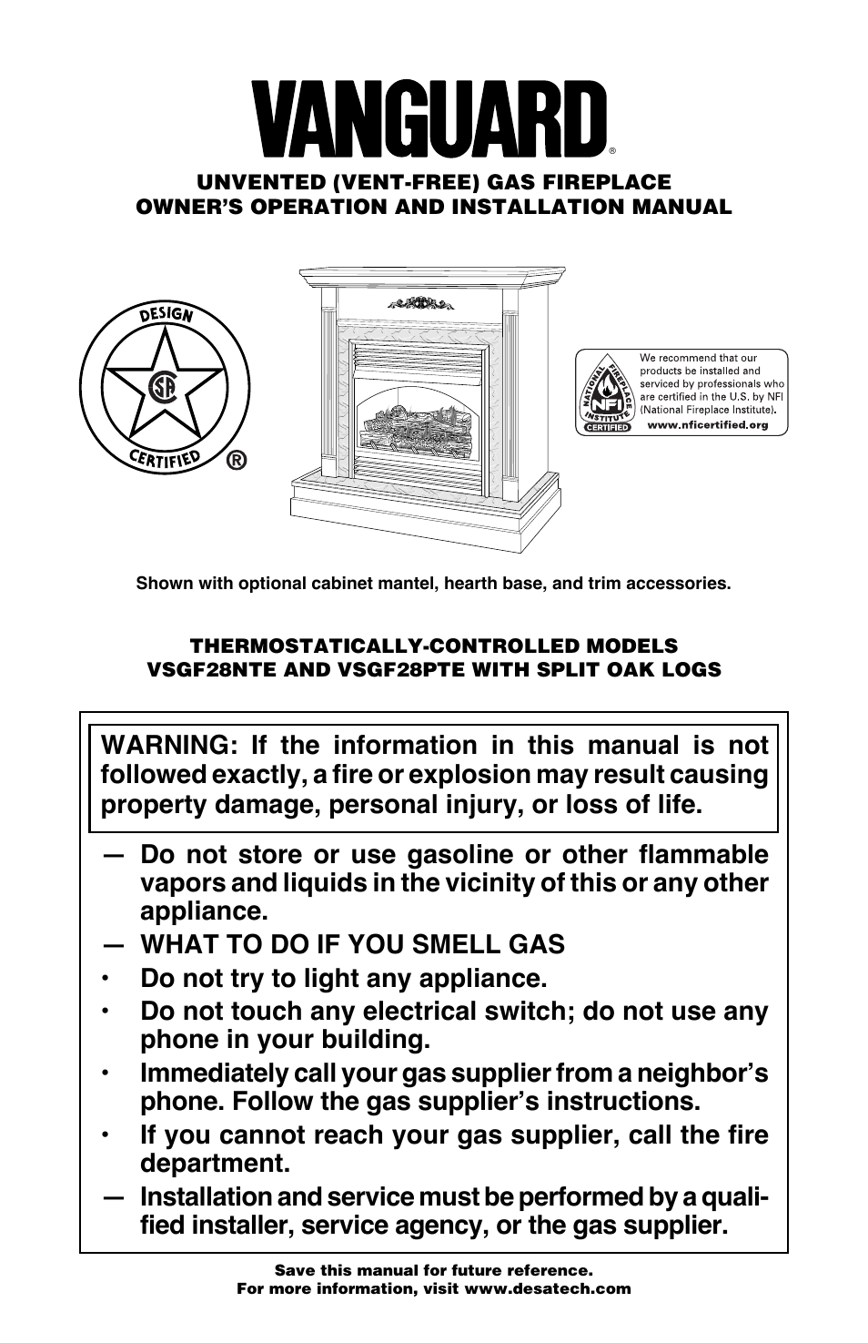 Desa VSGF28NTE User Manual | 32 pages