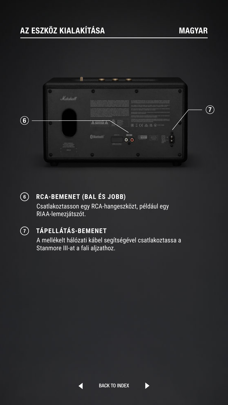 Az eszköz kialakítása magyar | Marshall Stanmore III Bluetooth Speaker System (Black) User Manual | Page 125 / 307