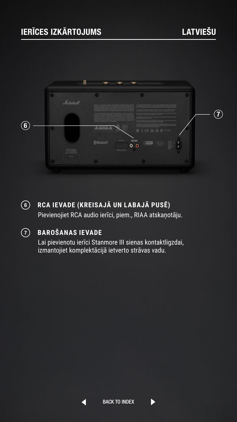 Ierīces izkārtojums latviešu | Marshall Stanmore III Bluetooth Speaker System (Black) User Manual | Page 168 / 307