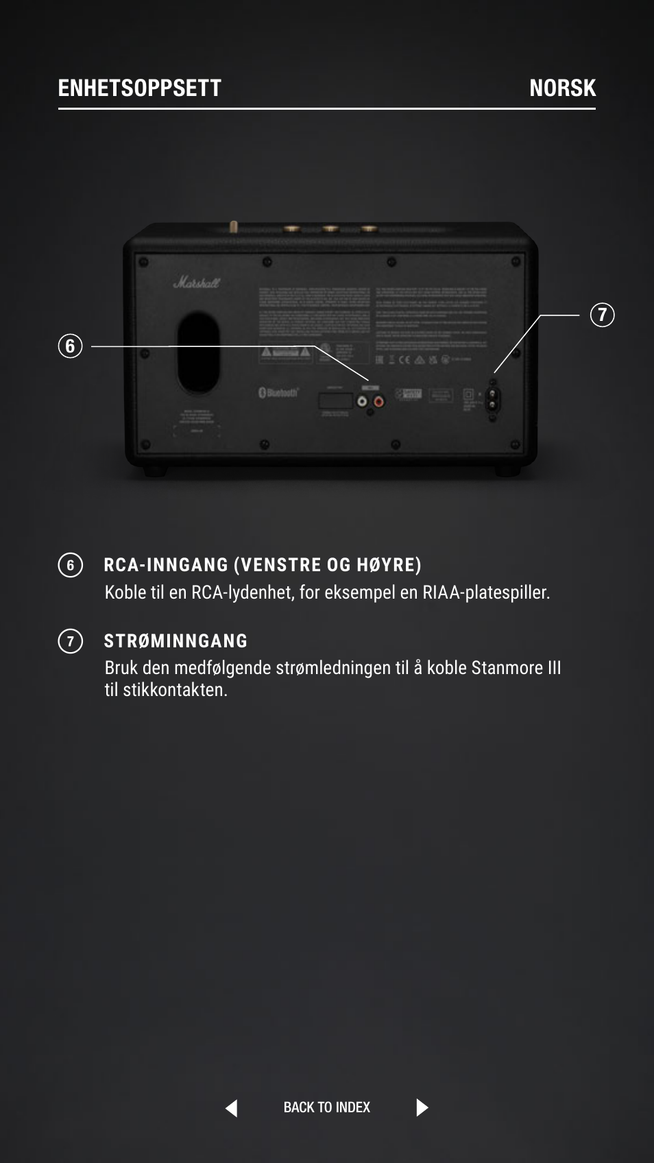 Enhetsoppsett norsk | Marshall Stanmore III Bluetooth Speaker System (Black) User Manual | Page 185 / 307