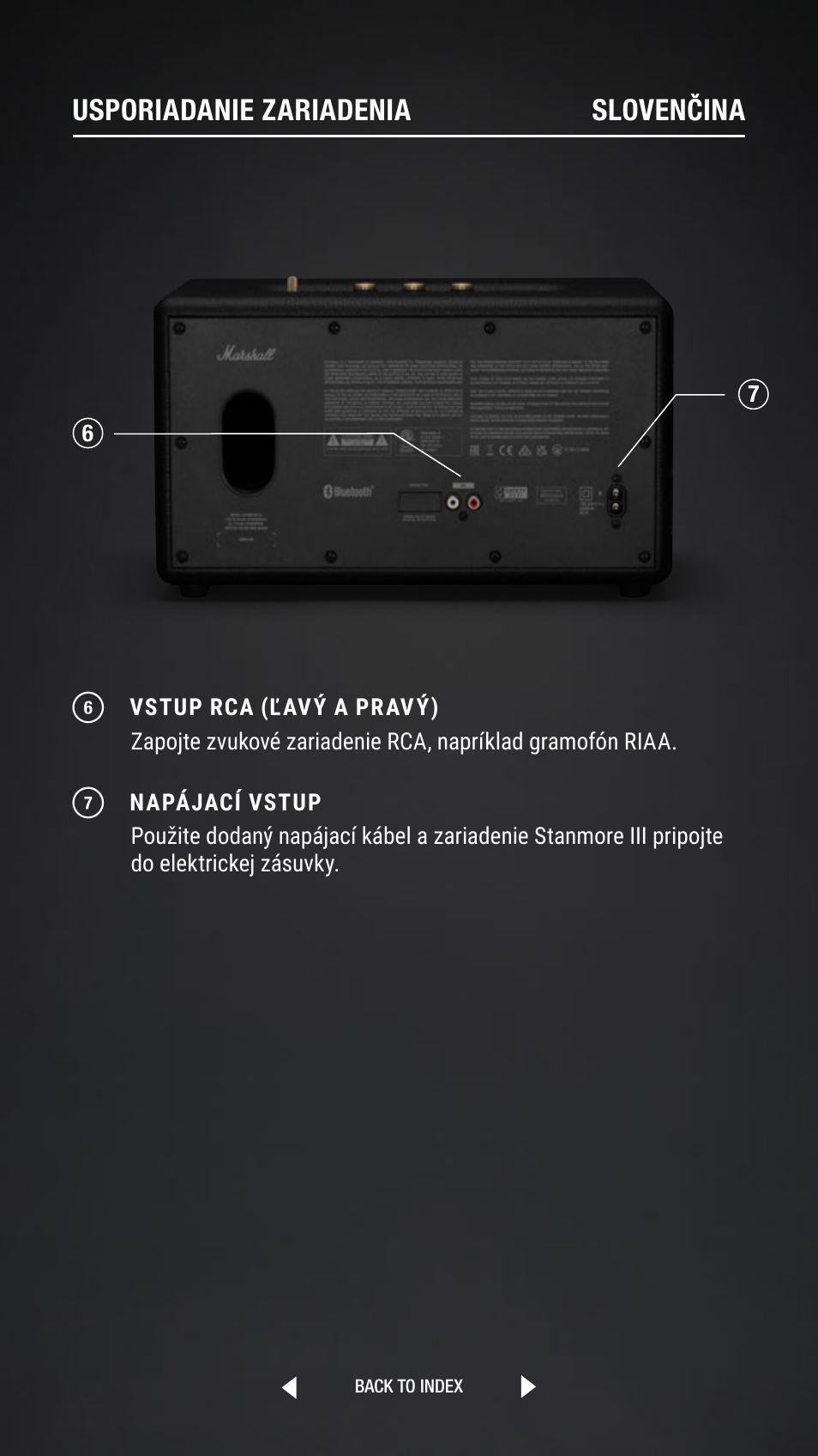 Usporiadanie zariadenia slovenčina | Marshall Stanmore III Bluetooth Speaker System (Black) User Manual | Page 235 / 307