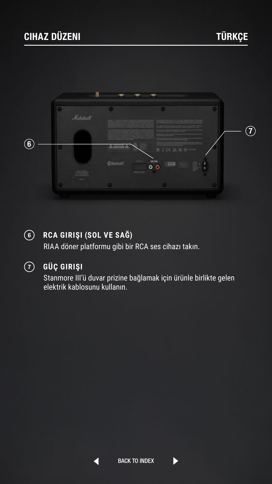 Cihaz düzeni türkçe | Marshall Stanmore III Bluetooth Speaker System (Black) User Manual | Page 284 / 307