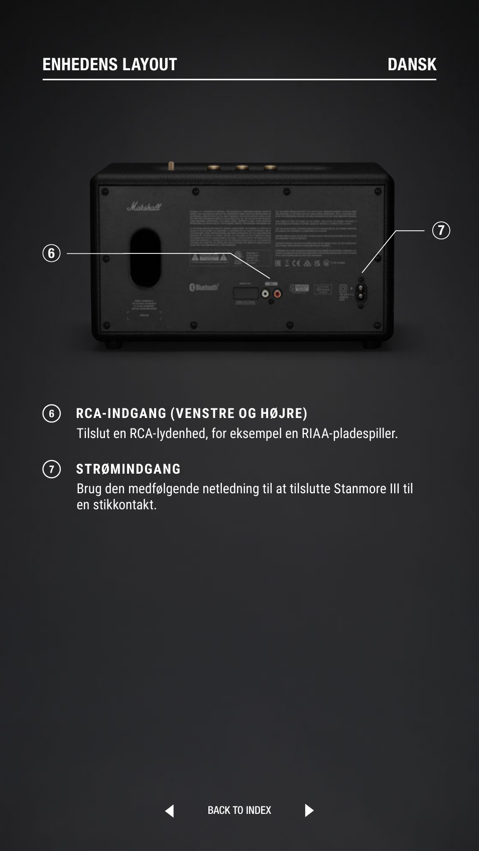 Enhedens layout dansk | Marshall Stanmore III Bluetooth Speaker System (Black) User Manual | Page 49 / 307