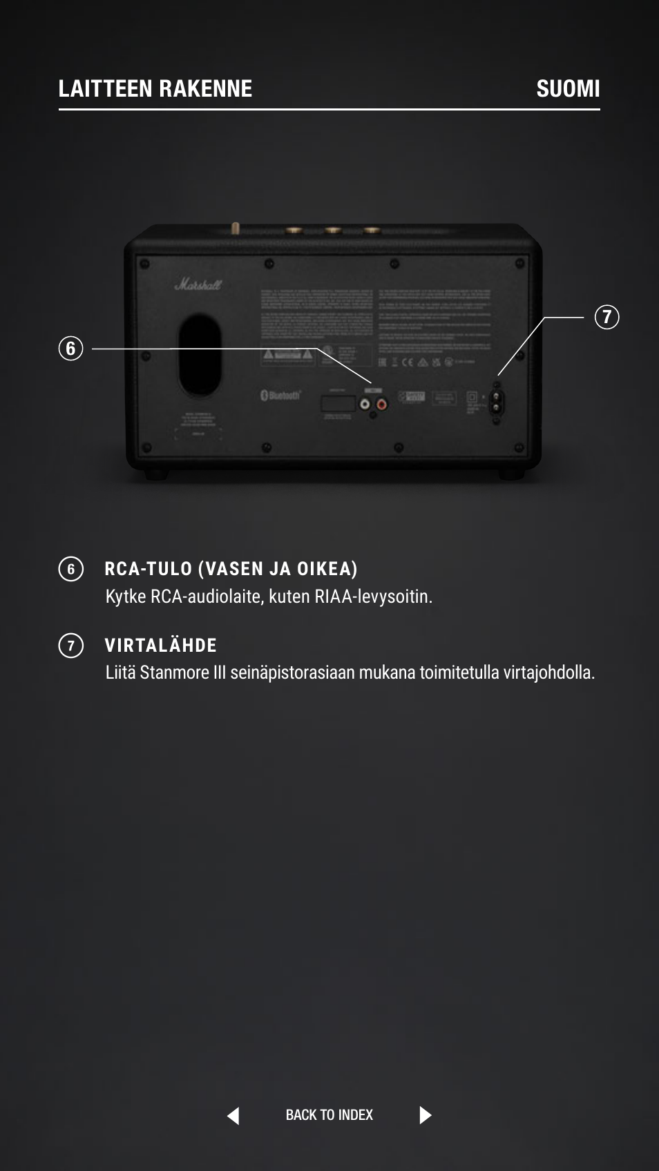 Laitteen rakenne suomi | Marshall Stanmore III Bluetooth Speaker System (Black) User Manual | Page 82 / 307