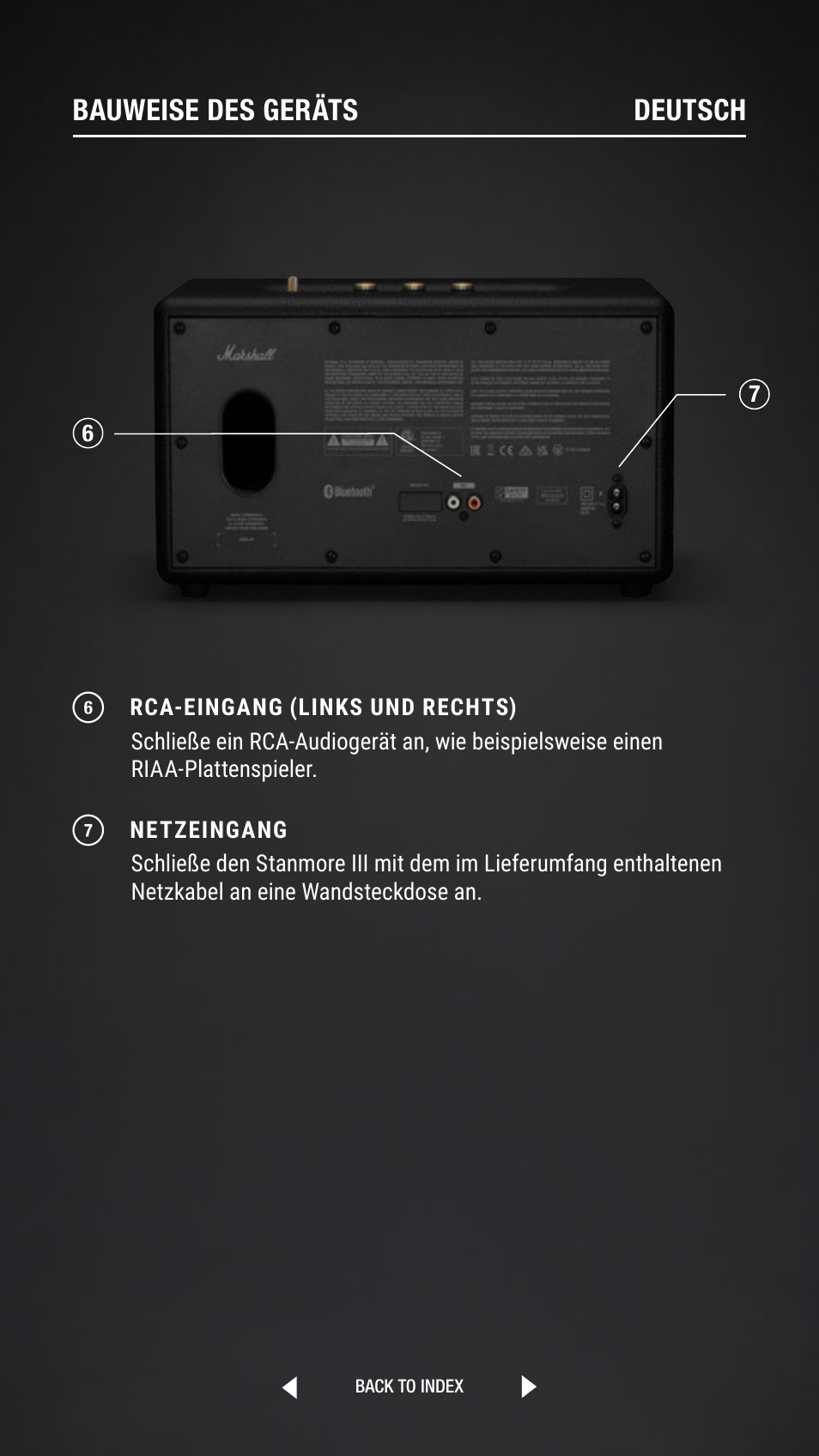 Bauweise des geräts deutsch | Marshall Stanmore III Bluetooth Speaker System (Black) User Manual | Page 99 / 307