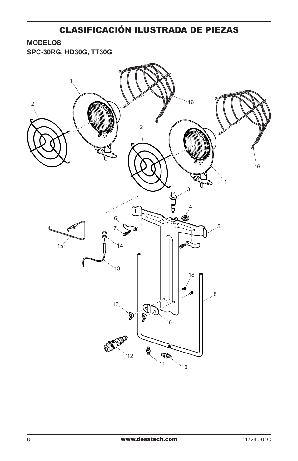 Clasificación ilustrada de piezas | Desa 000 BTu User Manual | Page 18 / 32