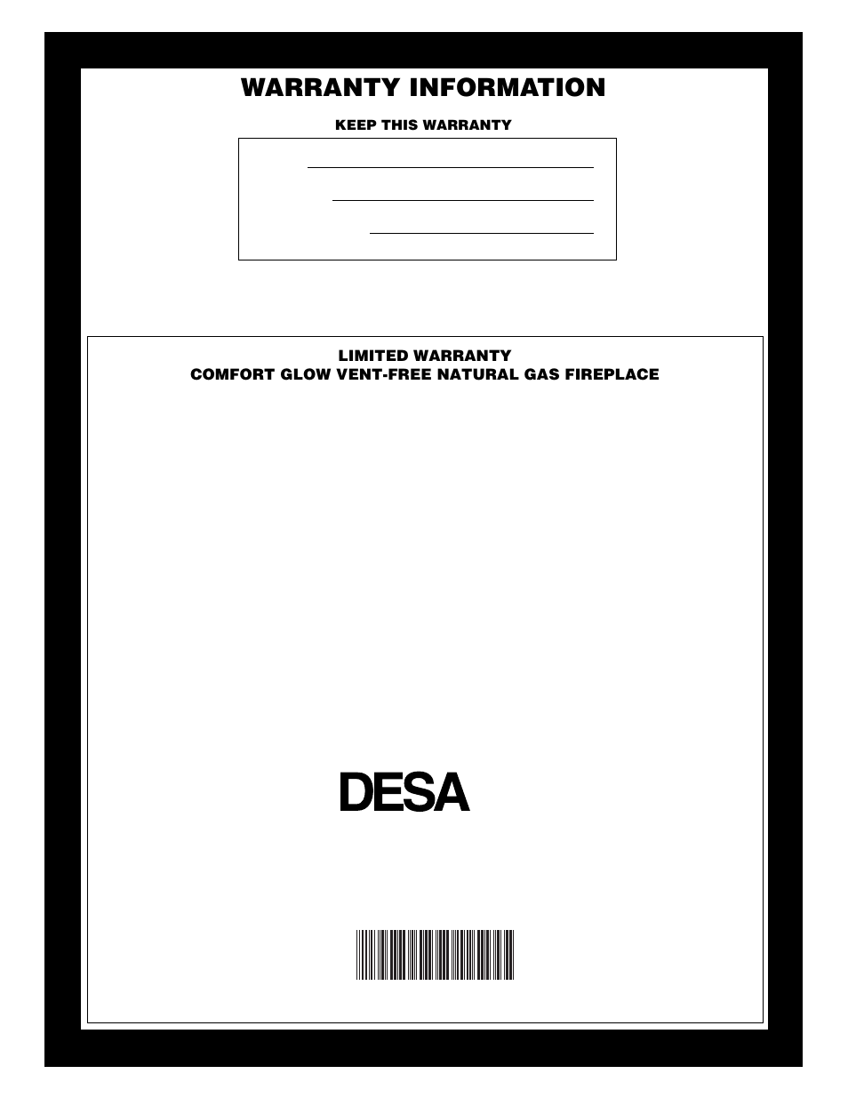 Warranty information | Desa CGFP28NT User Manual | Page 32 / 32