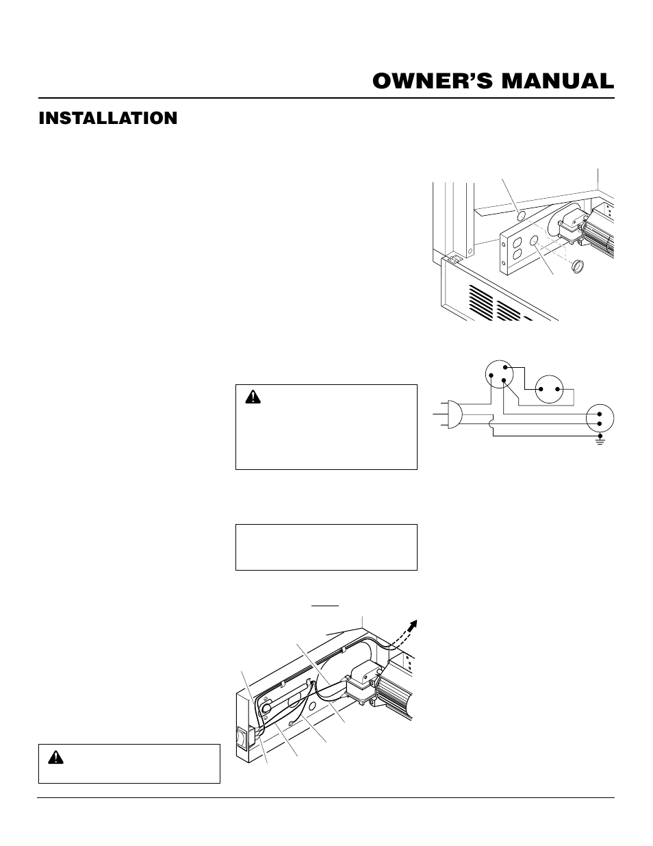 Owner’s manual, Installation, Continued | Operating the blower | Desa CGFP28NT User Manual | Page 9 / 32