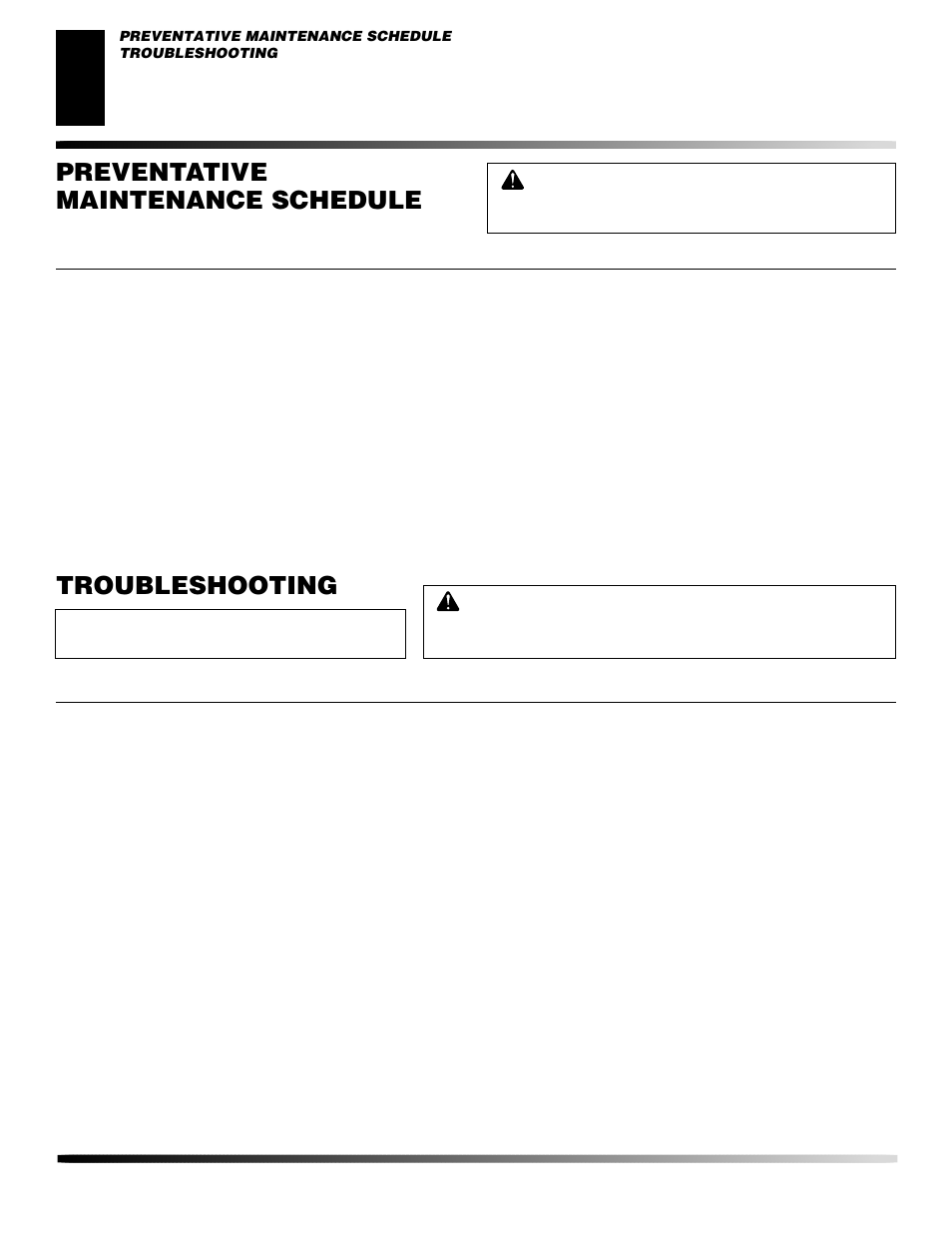 Preventative maintenance schedule, Troubleshooting | Desa CP600AK User Manual | Page 6 / 20