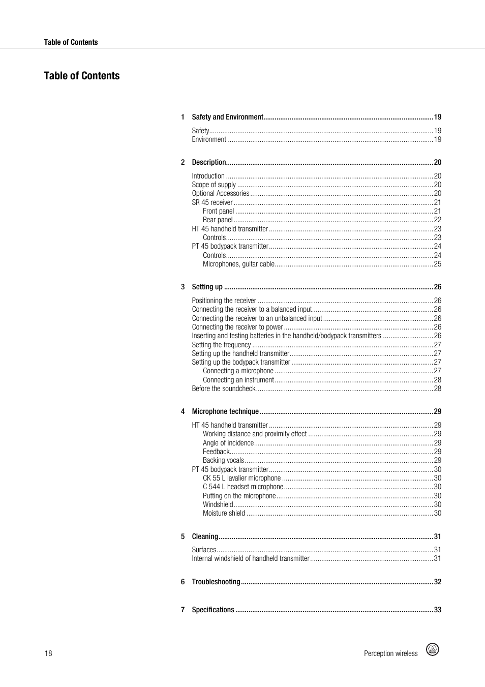 Akg Perception Wireless Presenter Set - Frequency A / 530 - 560MHz User Manual | Page 18 / 98