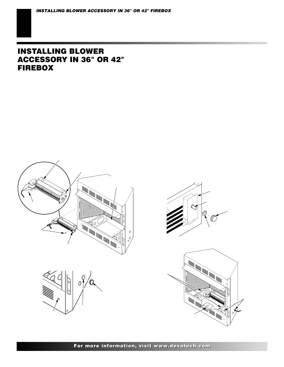 Installing blower accessory in 36" or 42" firebox, Continued | Desa Ga3750a User Manual | Page 4 / 12