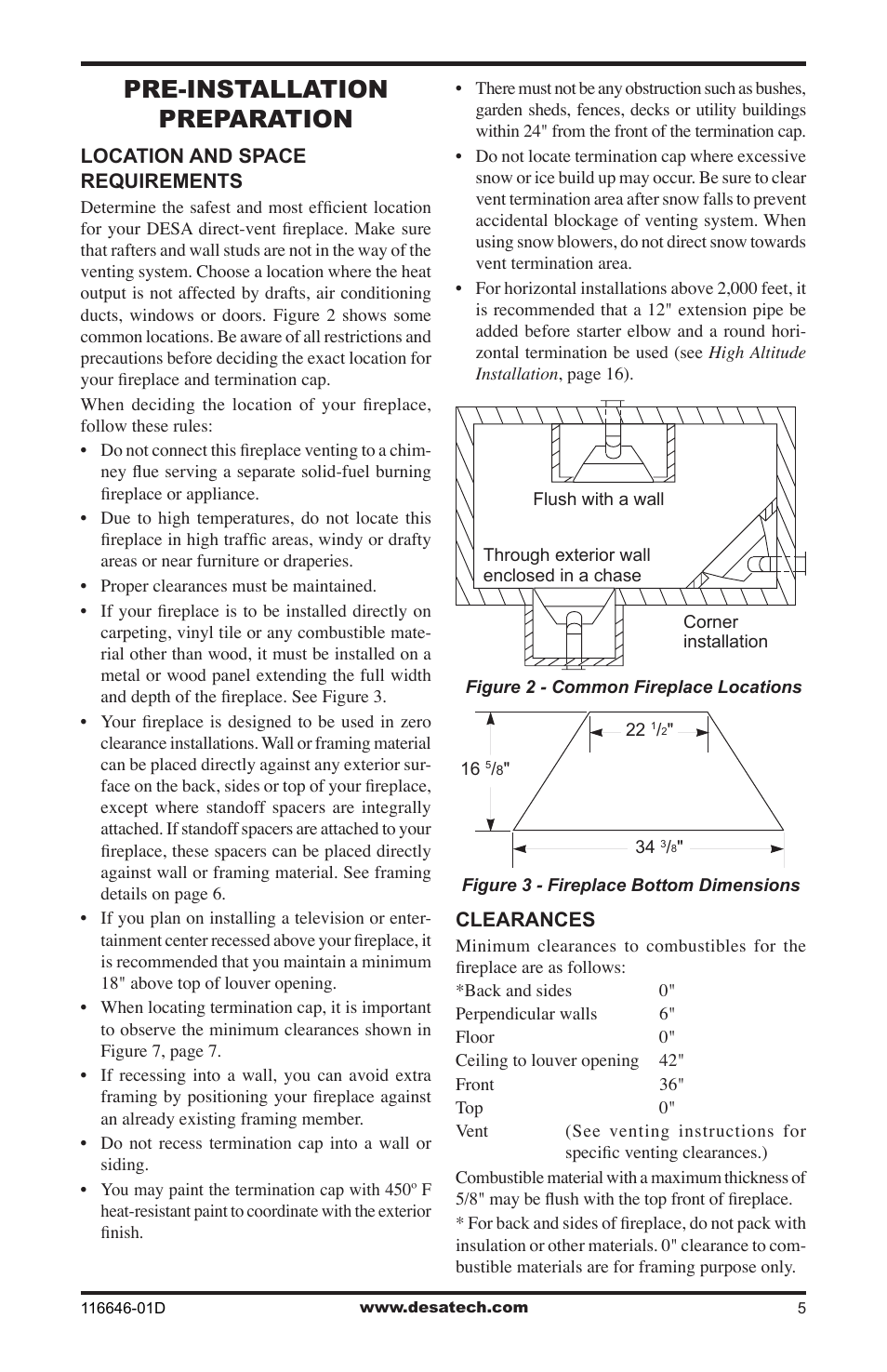 Pre-installation preparation, Drw fw | Desa T32N-a SERIES User Manual | Page 5 / 44