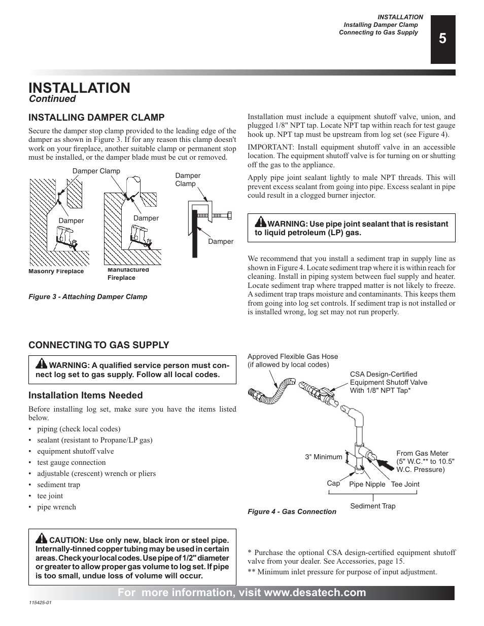 Installation | Desa BCS18 User Manual | Page 5 / 16