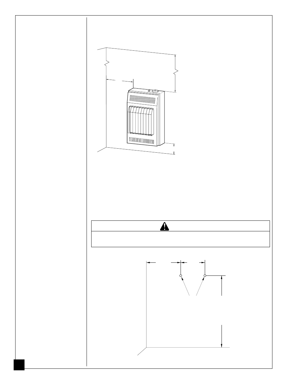 Installing to wall, Warning | Desa CGP10TL User Manual | Page 10 / 32