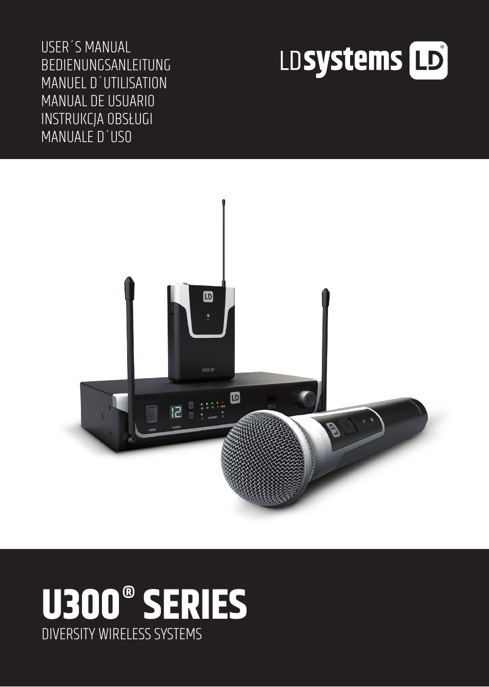 LD Systems U3047 HHD2 Dual Wireless Microphone System with Two Dynamic Handheld Microphone (470 to 490 MHz) User Manual | 84 pages