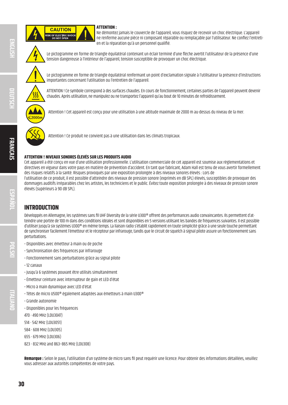 Introduction | LD Systems U3047 HHD2 Dual Wireless Microphone System with Two Dynamic Handheld Microphone (470 to 490 MHz) User Manual | Page 30 / 84