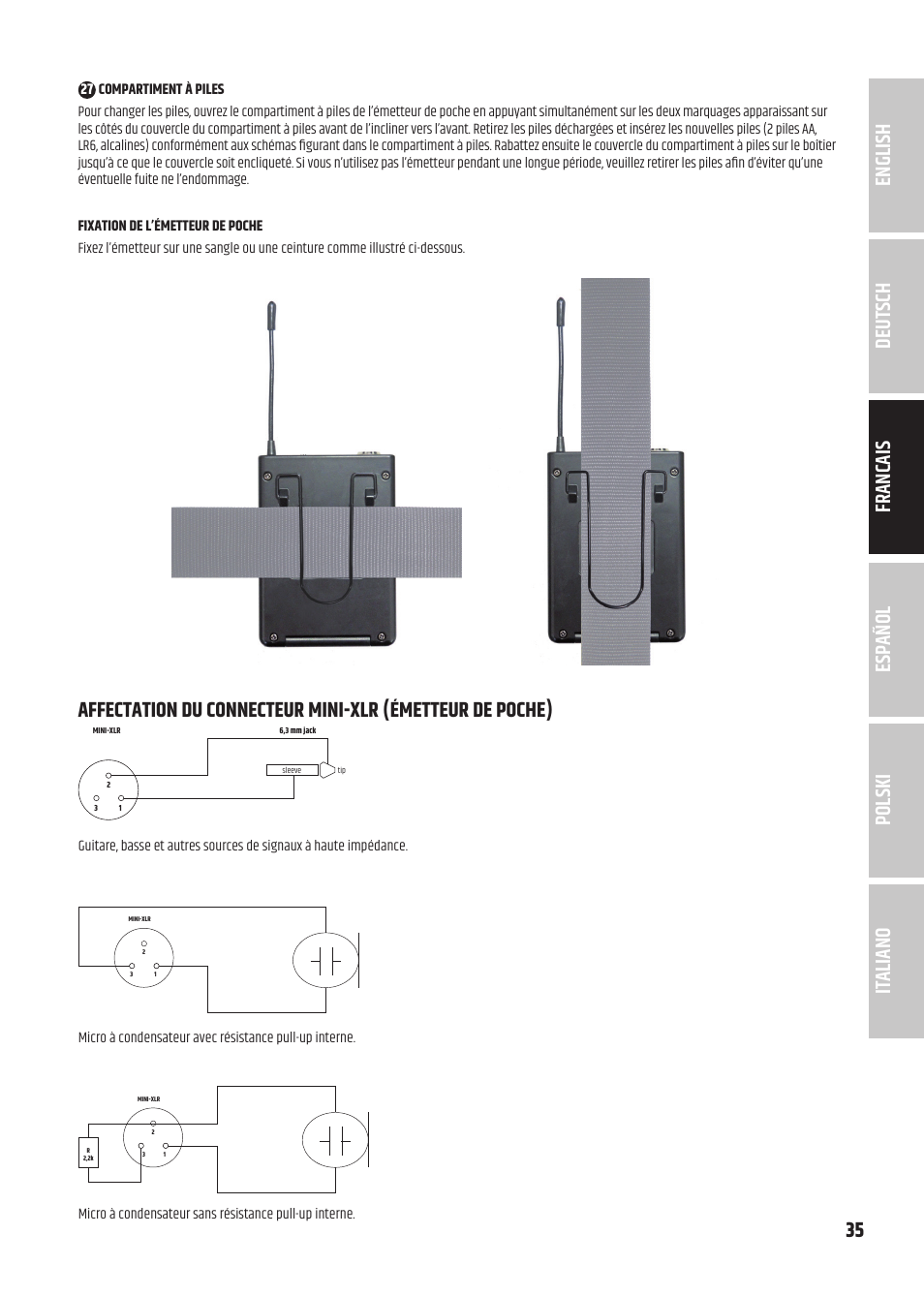 LD Systems U3047 HHD2 Dual Wireless Microphone System with Two Dynamic Handheld Microphone (470 to 490 MHz) User Manual | Page 35 / 84