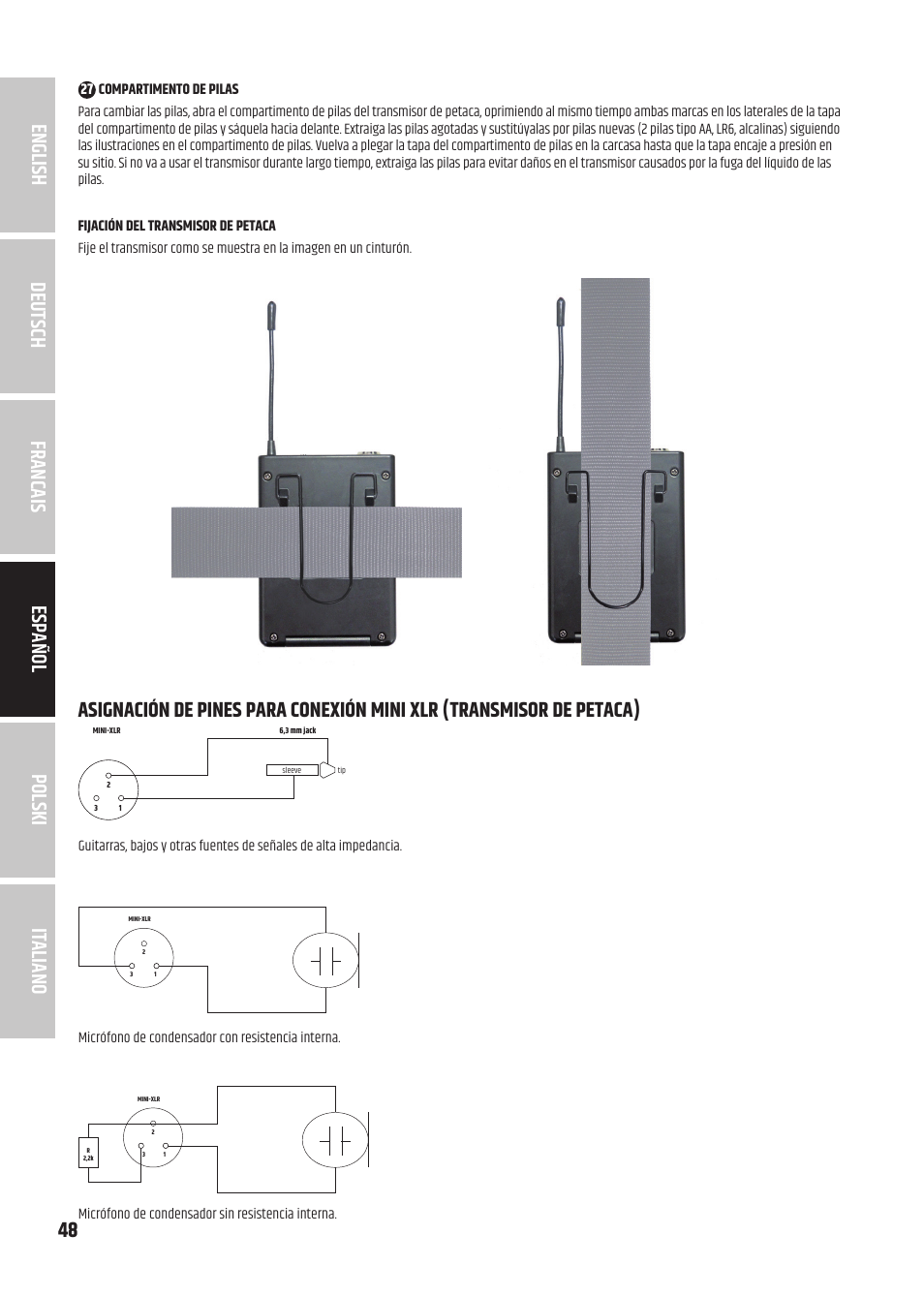 LD Systems U3047 HHD2 Dual Wireless Microphone System with Two Dynamic Handheld Microphone (470 to 490 MHz) User Manual | Page 48 / 84
