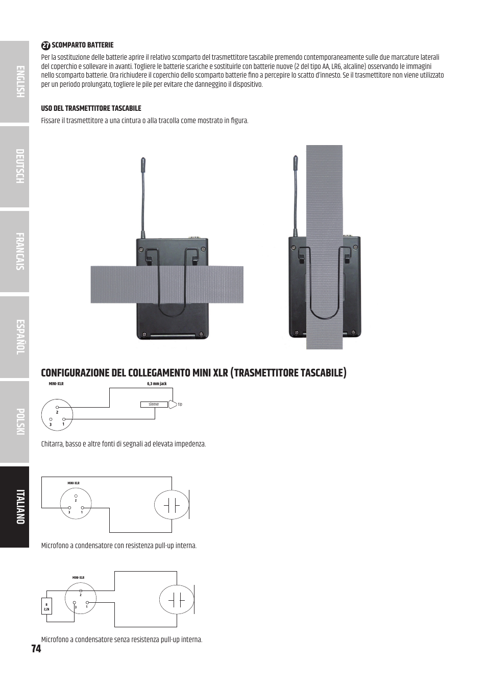 LD Systems U3047 HHD2 Dual Wireless Microphone System with Two Dynamic Handheld Microphone (470 to 490 MHz) User Manual | Page 74 / 84