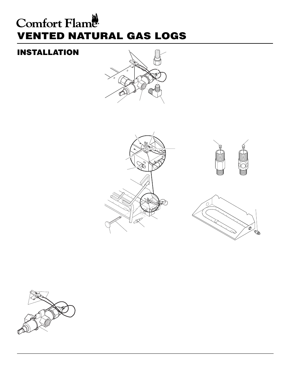 Vented natural gas logs, Installation, Continued | Desa PCVDR24 RGA User Manual | Page 10 / 20