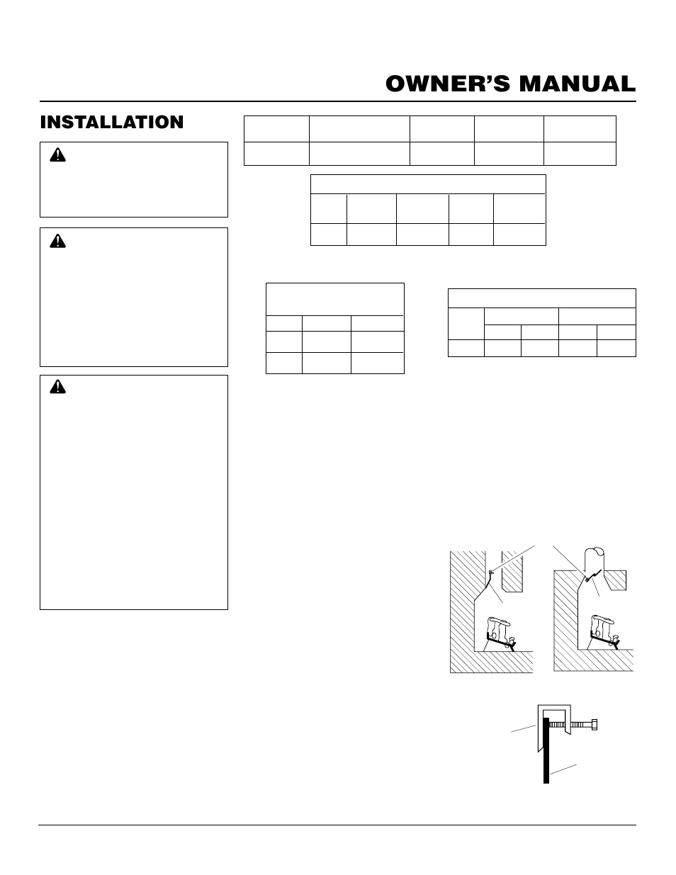 Owner’s manual, Installation | Desa PCVDR24 RGA User Manual | Page 7 / 20