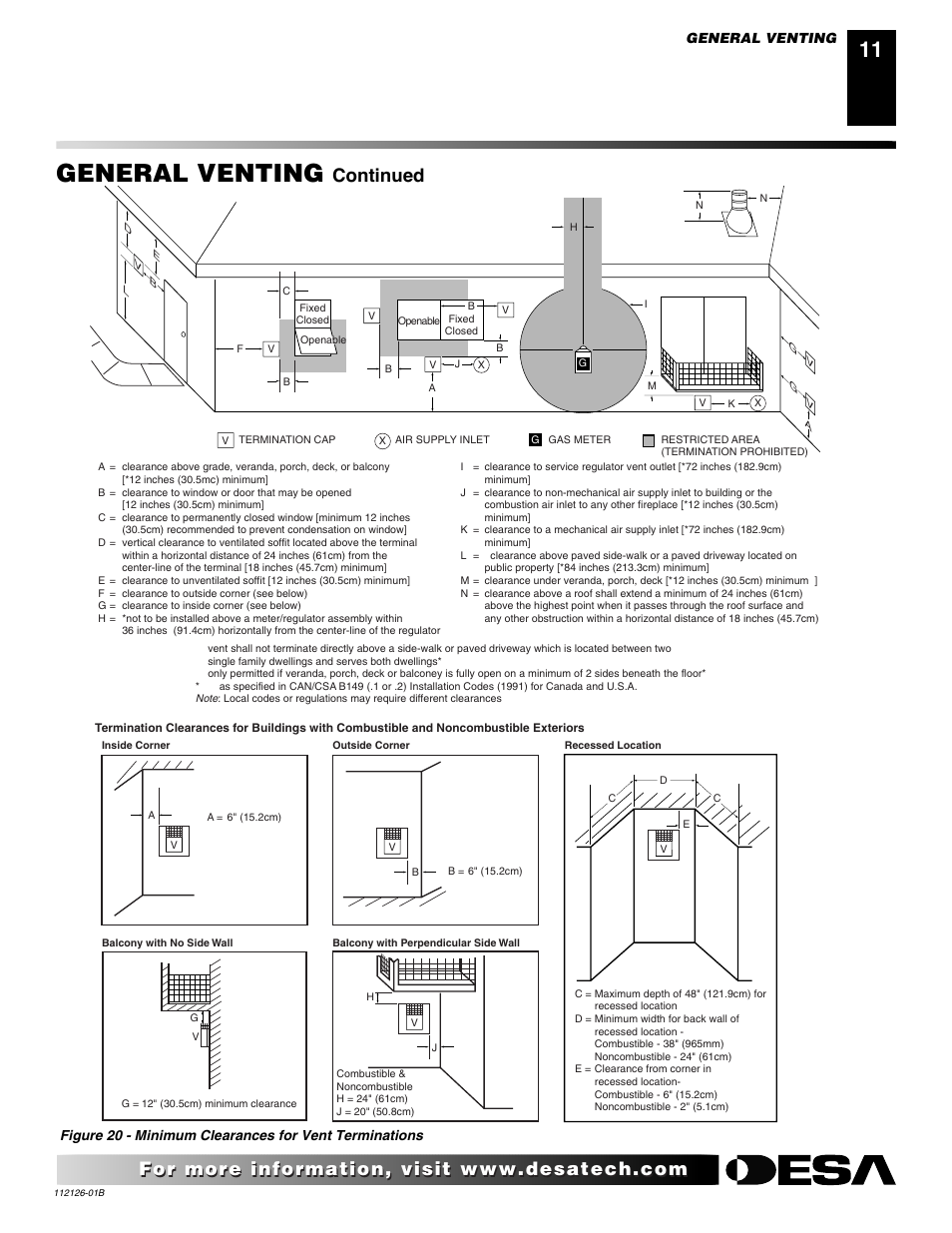 General venting, Continued | Desa AMITY SDVBND User Manual | Page 11 / 42