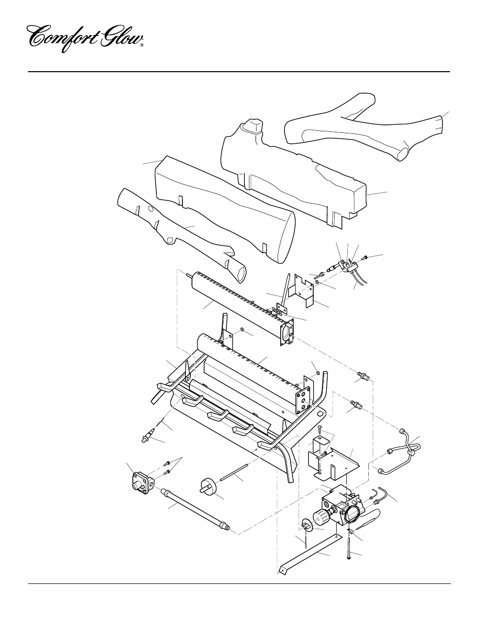 Unvented (vent-free) gas log heater, Illustrated parts breakdown, Thermostat- controlled models cgg3324pt | Desa CGG3630P User Manual | Page 26 / 30