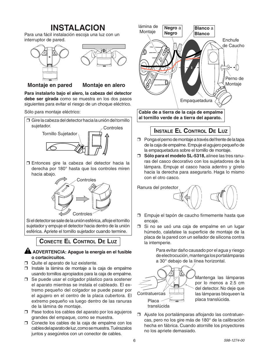 Instalacion | Desa Models 5312 User Manual | Page 6 / 8