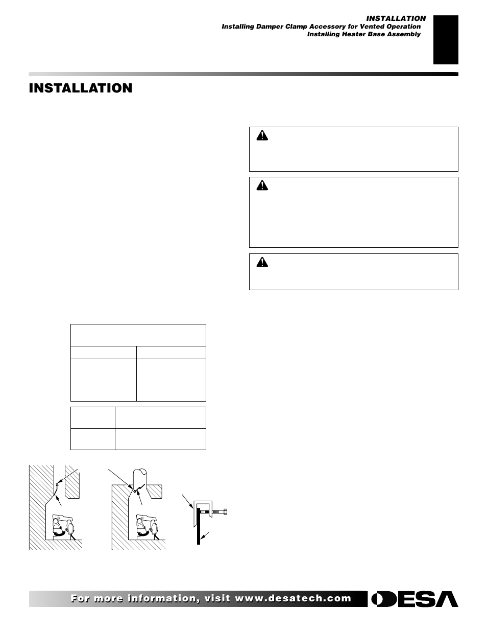 Installation, Continued | Desa FLAME-MAX Golden User Manual | Page 11 / 48