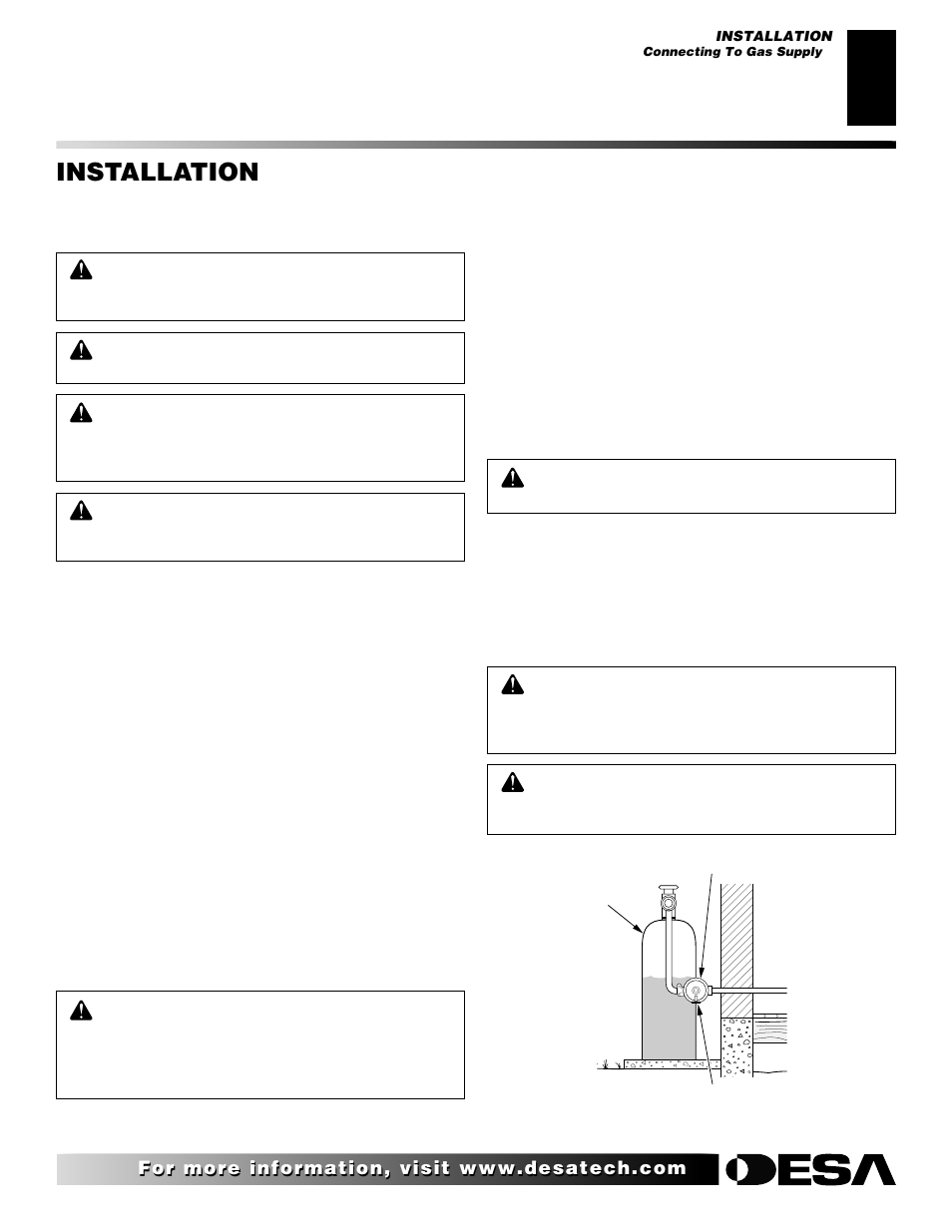 Installation, Continued | Desa FLAME-MAX Golden User Manual | Page 13 / 48