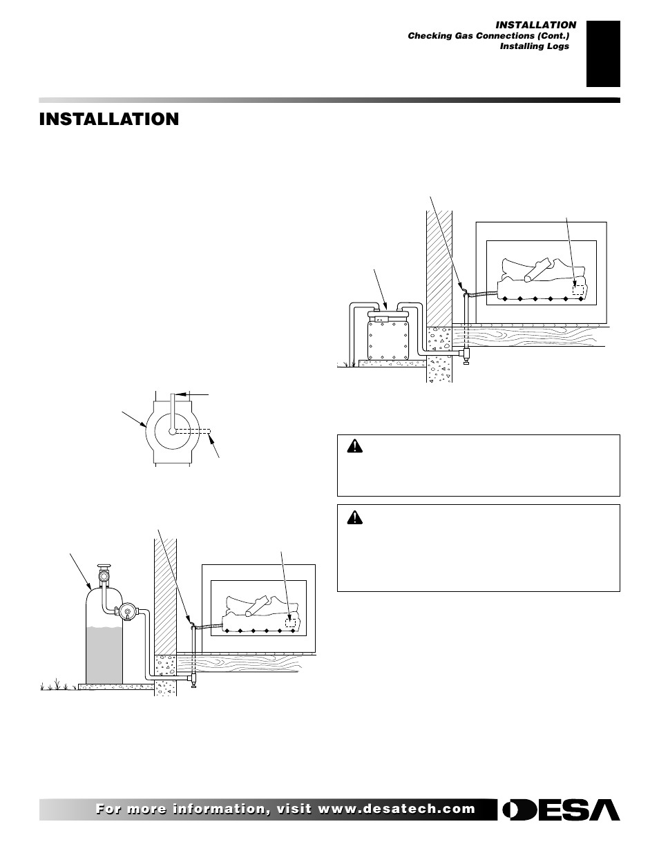 Installation, Continued | Desa FLAME-MAX Golden User Manual | Page 15 / 48
