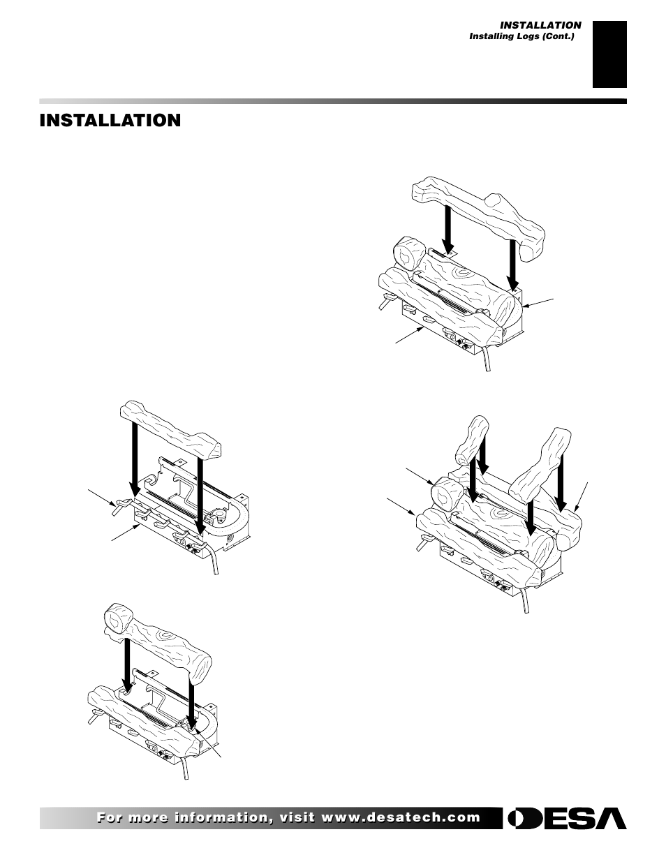 Installation, Continued | Desa FLAME-MAX Golden User Manual | Page 17 / 48