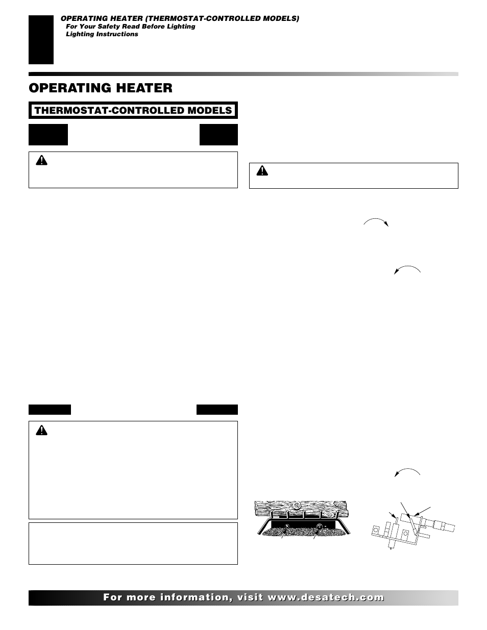 Operating heater | Desa FLAME-MAX Golden User Manual | Page 18 / 48