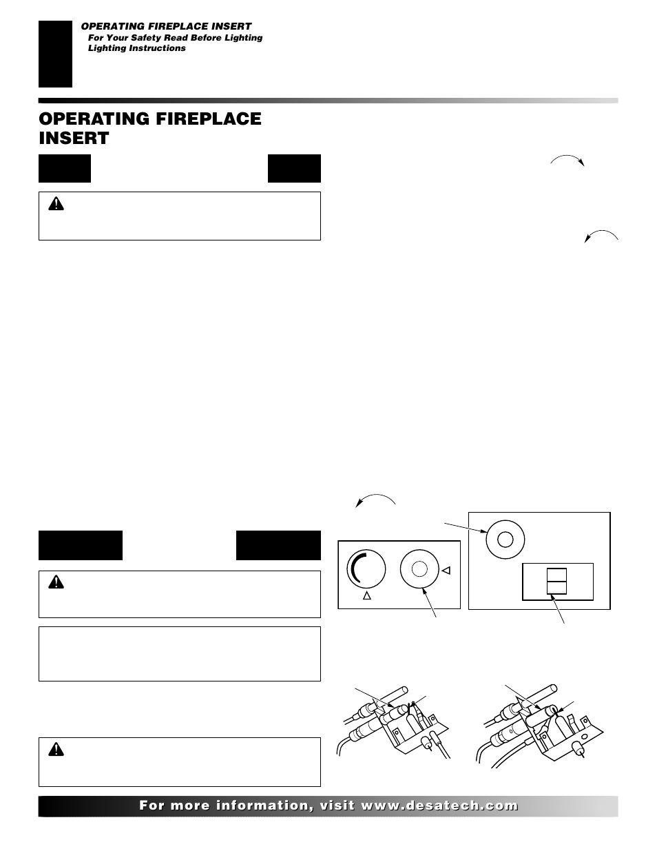 Operating fireplace insert, Lighting instructions, For your safety read before lighting | Desa VI33NR VI33PR User Manual | Page 16 / 34