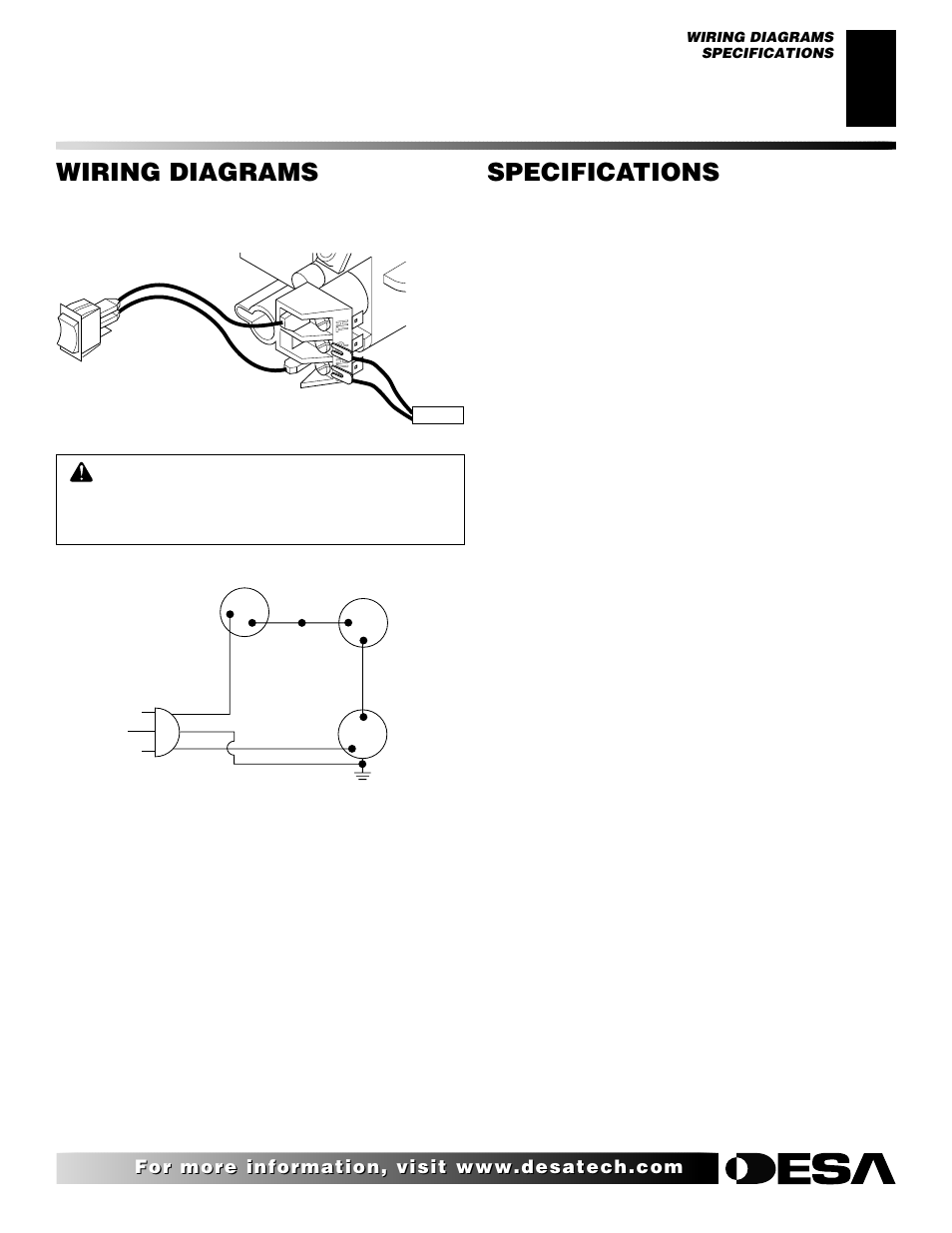 Wiring diagrams, Specifications, Vi33nr vi33pr | Desa VI33NR VI33PR User Manual | Page 21 / 34
