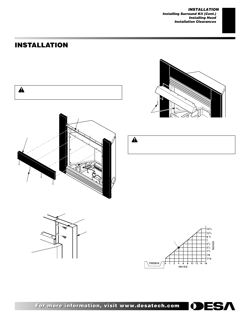 Installation, Continued | Desa VI33NR VI33PR User Manual | Page 9 / 34