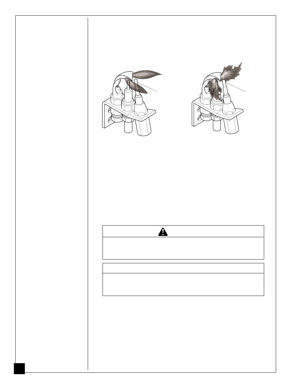 Inspecting pilot and burner flame, Warning, Notice | Desa CGR50NA User Manual | Page 24 / 44