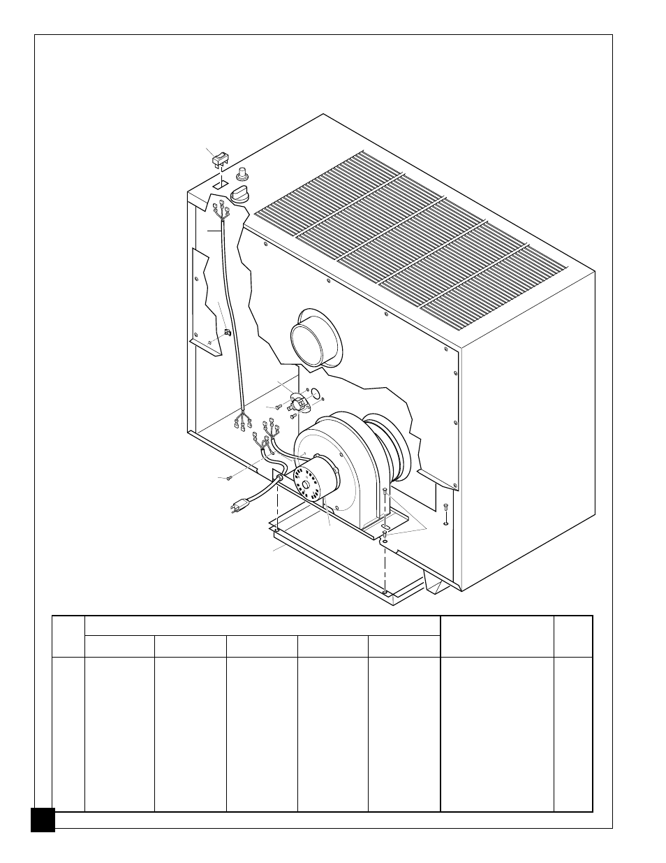 Illustrated parts list blower assembly | Desa CGR50NA User Manual | Page 38 / 44