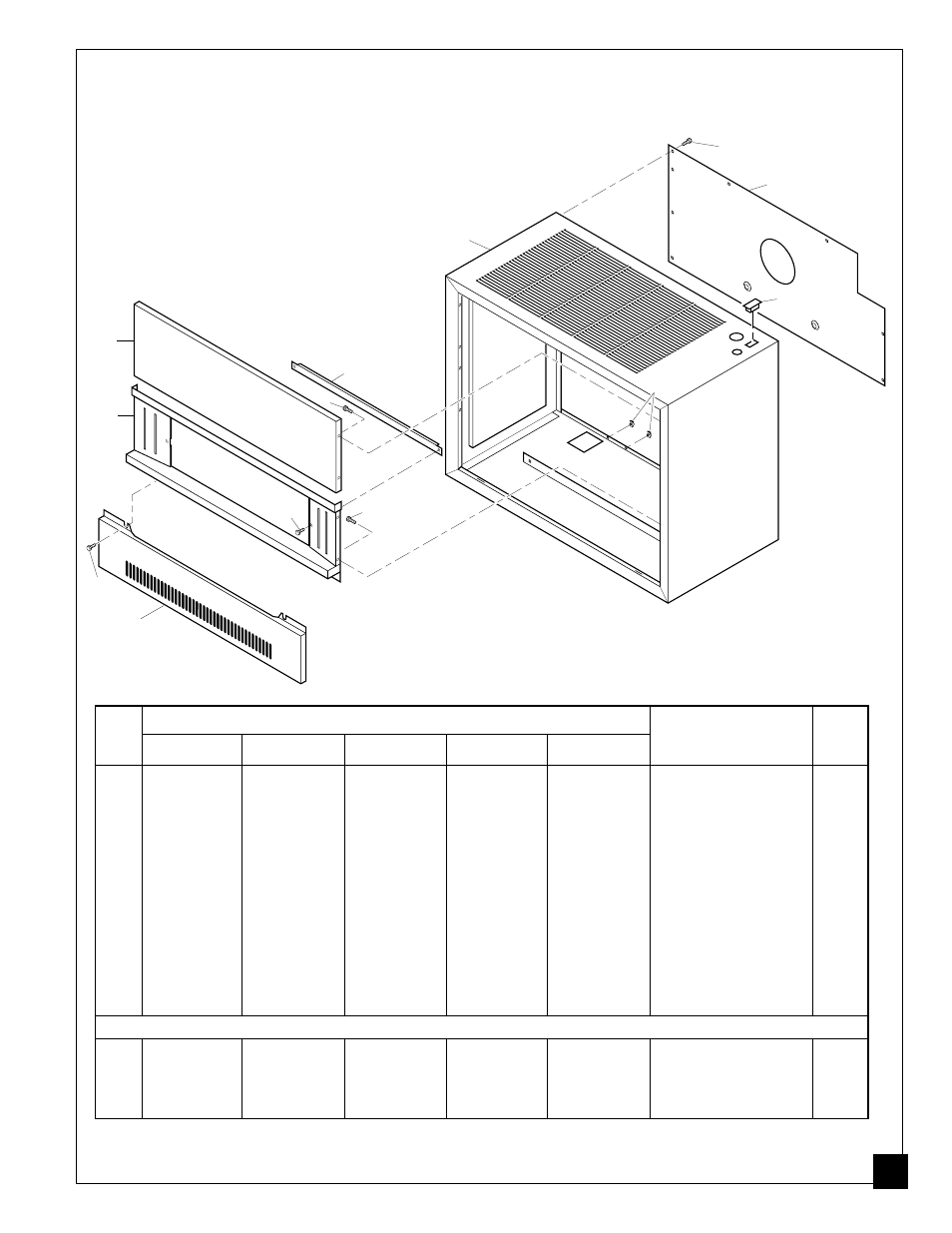 Illustrated parts list cabinet assembly | Desa CGR50NA User Manual | Page 39 / 44