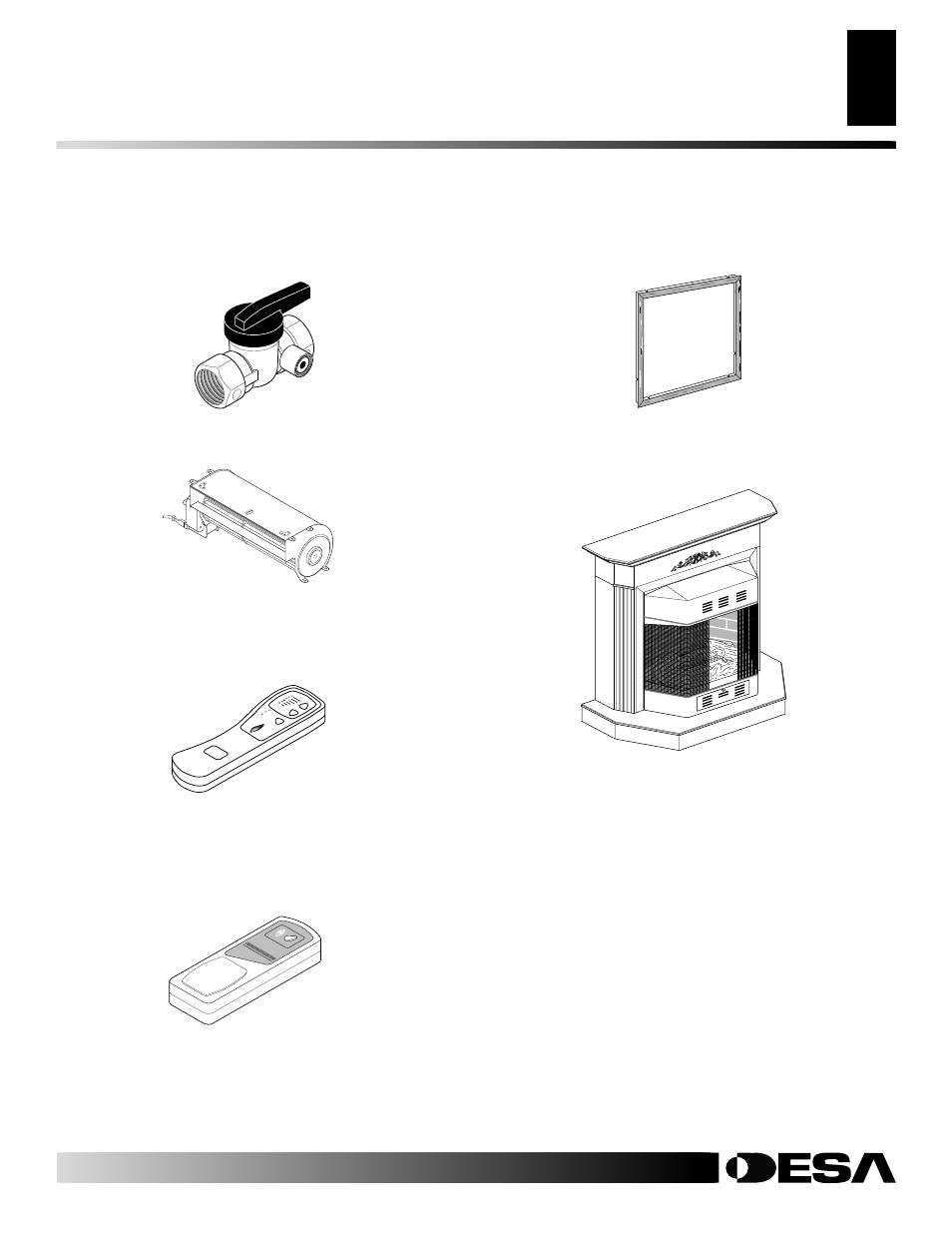 Accessories, Brass accent trim - ga7092 (not shown), Brass accent trim - ga6095 | Cleaning kit - cck (not shown), Equipment shutoff valve - ga5010, Thermostatically controlled blower kit - ga3450t | Desa CF26NR User Manual | Page 31 / 32