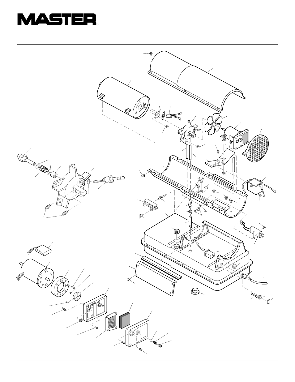 Portable forced air heaters, Illustrated parts breakdown | Desa BY150CEB User Manual | Page 20 / 24